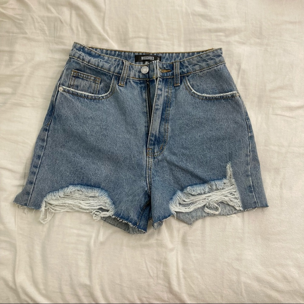 Missguided Distressed Long Shorts